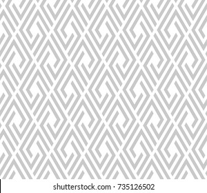 Abstract geometric pattern with stripes, rhombuses. A seamless vector background. Grey and white texture.