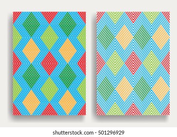 Abstract Geometric pattern with Stripes. Seamless texture in different colors, can be used for background.Vector Illustration.