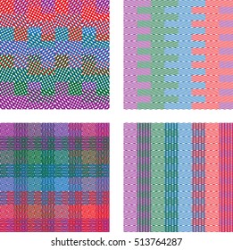 Abstract Geometric pattern with Stripes. Seamless texture in different colors, can be used for background.Vector Illustration.