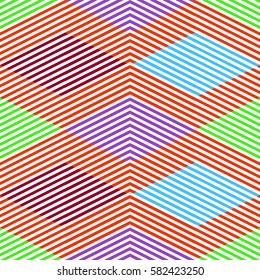 Abstract Geometric pattern with Stripes. Seamless texture in different colors, can be used for background.Vector Illustration.