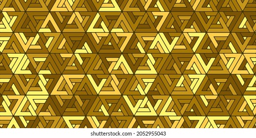 Abstract geometric pattern with stripes triangle. Polygonal shape and golden luxury background design modern