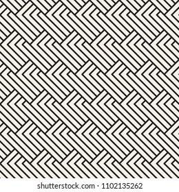 Abstract geometric pattern with stripes. Vector seamless background. Black and white linear lattice texture.