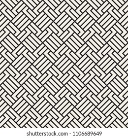 Abstract geometric pattern with stripes. Vector seamless background. Black and white linear lattice texture.