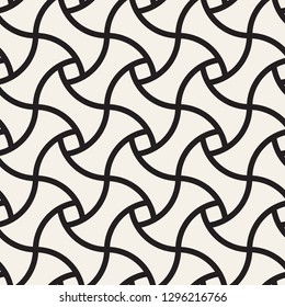 Abstract geometric pattern with stripes. Vector seamless background. Black and white linear lattice texture.