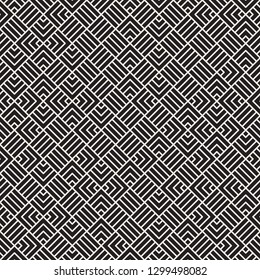 Abstract geometric pattern with stripes. Vector seamless rhombus tiling background. Black and white linear lattice texture.