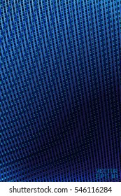 Abstract Geometric Pattern with Stripes. Wicker Structural Texture. Dark Blue Optical Illusion. Vector. 3D Illustration