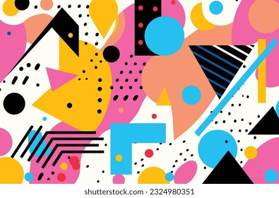 abstract geometric abstract pattern, in the style of memphis design, expansive geometry