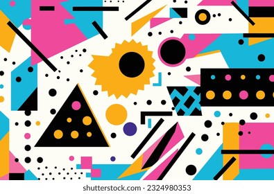 abstract geometric abstract pattern, in the style of memphis design, expansive geometry