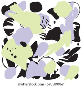 Abstract geometric pattern in the style of Memphis. Retro background for printing brochure, poster, party, vintage textile design, postcard, cover, holiday. Vector illustration Trend in pastel colors.