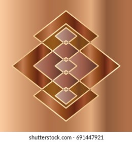 Abstract geometric pattern. In the style of a mosaic made of different types of wood. For design.