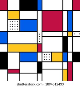 Abstract Geometric Pattern in the Style of Piet Mondrian