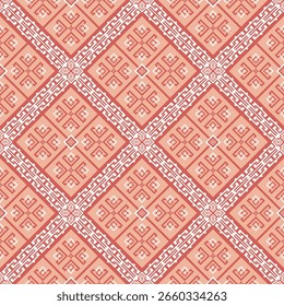 Abstract geometric pattern in the style of traditional embroidery, textile texture
