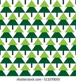 Abstract geometric pattern of stylized spruces, seamless vector ornament for wrapping paper design