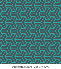 Abstract geometric pattern with teal accents on a dark gray background.