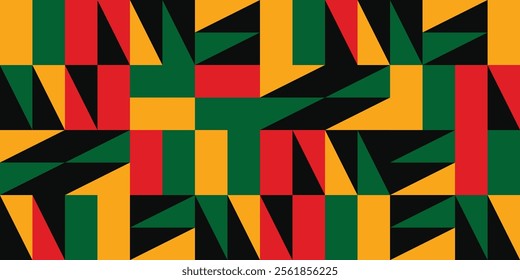  Abstract geometric pattern. Template for background, banner, card, poster. good for Black History Month or Juneteenth 