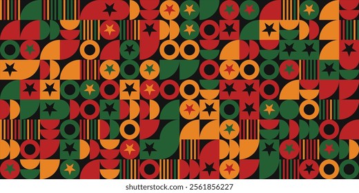  Abstract geometric pattern. Template for background, banner, card, poster. good for Black History Month or Juneteenth 