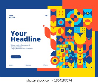 Abstract Geometric Pattern Template. Good for landing page, banner, presentations, poster, flyer, background and more awesome your artwork.