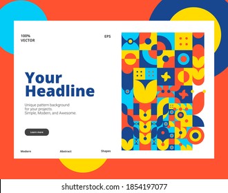 Abstract Geometric Pattern Template. Good for landing page, banner, presentations, poster, flyer, background and more awesome your artwork.