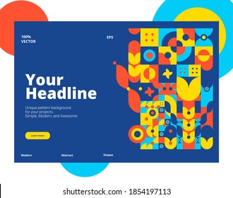Abstract Geometric Pattern Template. Good for landing page, banner, presentations, poster, flyer, background and more awesome your artwork.