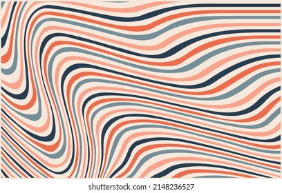 Abstract Geometric Pattern. Texture Wavy Lines, Psychedelic Stripes, Seamless Colorful Striped Pattern, Curves Wave Lines, Optical Art Background.Vector Illustration.