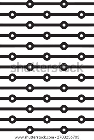 Abstract geometric pattern of thin black horizontal lines with small white circles at regular intervals.