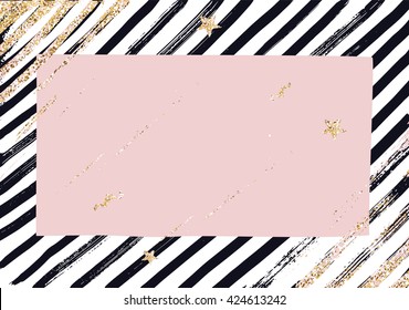 Motif géométrique abstrait avec des coups de pinceau à la mode et à la texture dorée. Conception abstraite moderne pour les affiches, couvertures, tissus et autres utilisateurs. Illustration vectorielle