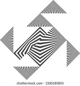 Abstract geometric pattern, trendy halftone lines background, vector modern design black and white texture.