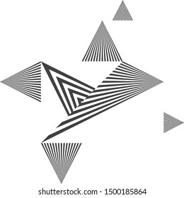Abstract geometric pattern, trendy halftone lines background, vector modern design black and white texture.