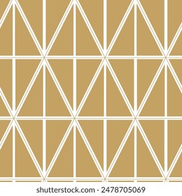 Abstract geometric pattern with triangle and diamond, lines and stripes. A seamless vector background. Graphic modern pattern. White and gold pattern.