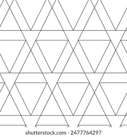 Abstract geometric pattern with triangle, lines and stripes on white background. A seamless vector background. Graphic modern pattern. White and black pattern.
