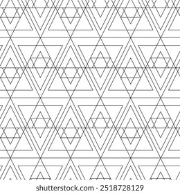 Abstract geometric pattern with triangle, lines and stripes on white background. A seamless vector background. Graphic modern pattern. White and black pattern.