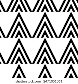 Abstract geometric pattern with triangle on white background. A seamless vector background. Graphic modern pattern. White and black pattern.