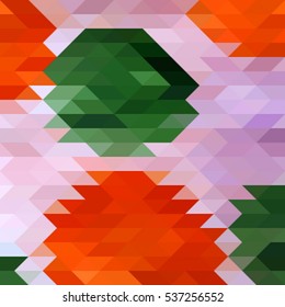 abstract geometric pattern Triangles modern background, polygonal texture orange green purple, vector illustration