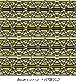 Abstract geometric pattern of triangles. Modern stylish texture. Repeating geometric tiles. Fashion design. Symmetric composition of triangles. Vector background.