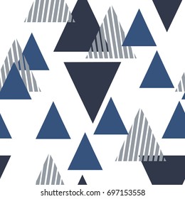 Abstract Geometric Pattern with the triangles. Scandinavian flat style for printing on men's and women's clothing, paper, fabric, textile, gift wrap, wallpapers, covers. Seamless vector illustration