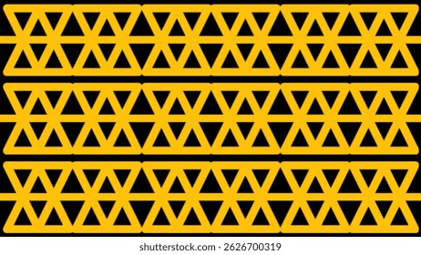 Abstract Geometric Pattern of Triangles in Yellow and Black