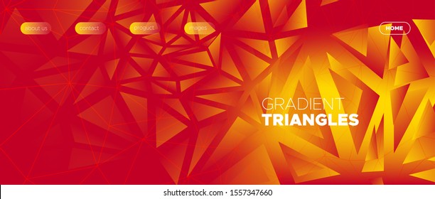 Abstract Geometric Pattern. Triangular Landing Page. Red Graphic Template. Yellow Digital Design. Gradient Geometric Polygonal Banner. Red Polygonal Landing Page. Red Abstract Geometric Poster.