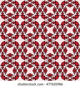 abstract geometric pattern of triangular and square elements. red, rose color. Seamless vector illustration. for design, wallpaper, printing