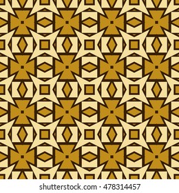 abstract geometric pattern of triangular and square elements. yellow, gold color. Seamless vector illustration. for design, wallpaper, printing