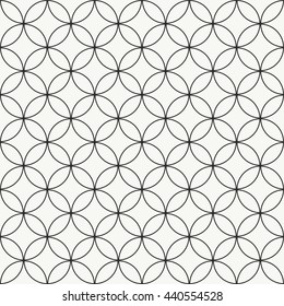 Abstract geometric pattern vector. Arabic monochrome pattern with circles.