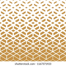 Abstract geometric pattern. Vector background. White and gold halftone. Graphic modern pattern. Simple lattice graphic design