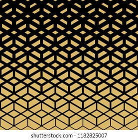 Abstract geometric pattern. Vector background. Black and gold halftone. Graphic modern pattern. Simple lattice graphic design