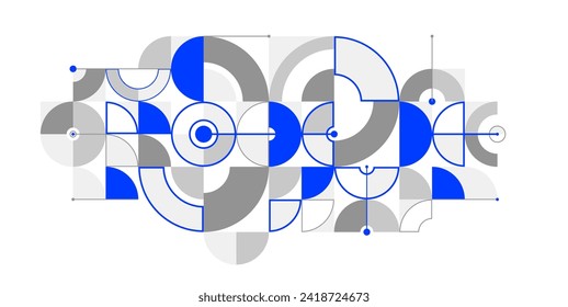 Abstract geometric pattern vector background isolated, tech style engine looks like composition, engineering draft style pattern, network and digital data.