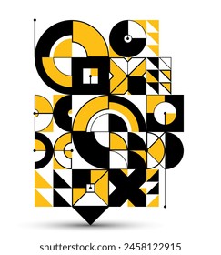 Abstract geometric pattern vector background isolated, tech style engine looks like composition, engineering draft style pattern, mechanism.