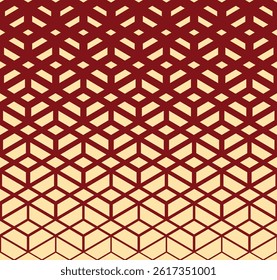 Abstract geometric pattern. Vector background. Golden and red ornament. Graphic modern pattern. Simple lattice graphic design