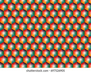 Abstract geometric pattern. Vector background with old-fashioned colors. Light in the middle.

