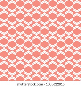 Abstract geometric pattern vector. Design cross x white on pink background. Design print for illustration, textile, texture, wallpaper, background. Set 3