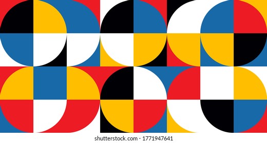 Abstract geometric pattern vector design. Bauhaus style background..