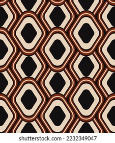 Abstract geometric pattern. Vector retro red-black color abstract geometric shape overlapping seamless pattern background. Use for fabric, textile, home decoration elements, upholstery, wrapping.