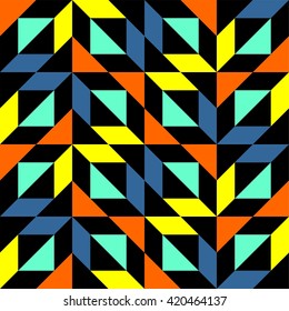 Abstract geometric pattern vector, triangles and squares pattern, mosaic pattern, modern tiling pattern, colorful pattern